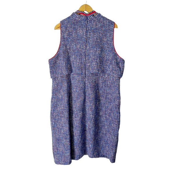 J Crew Tie Neck Tank Dress Blue in Autumn Tweed NWT AR691 Women’s Size 20 - Picture 6 of 13